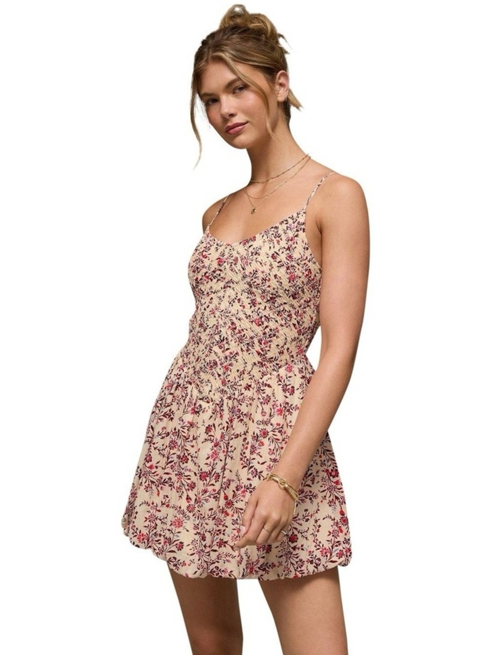 AE Bella Bubble Mini Dress - Blush Cream Floral